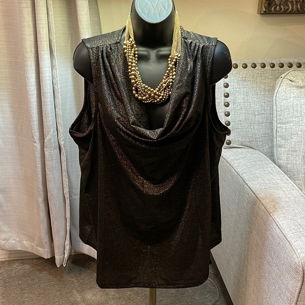 NWT Cato Woman Blouse Black/Gold Size 18-20